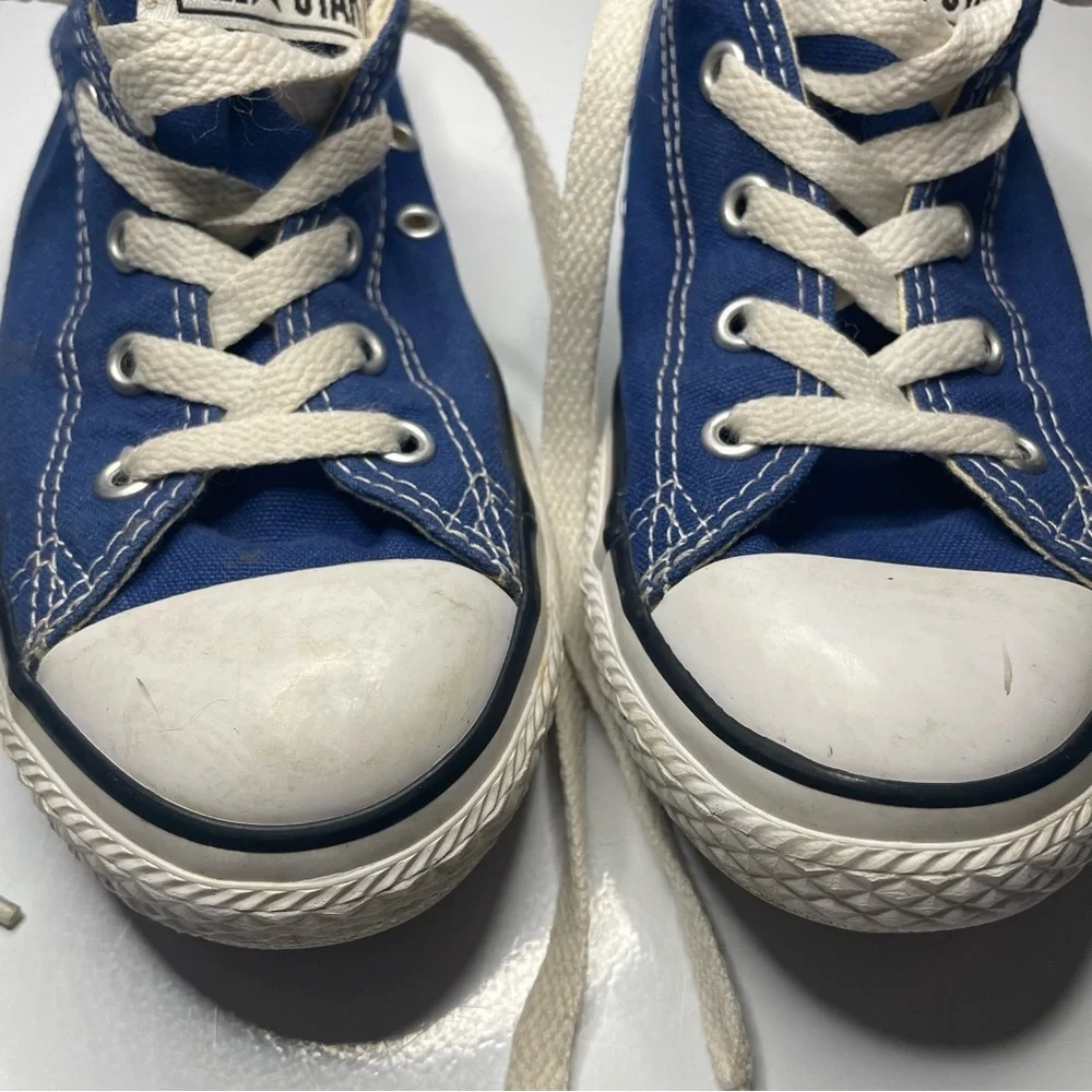 Converse All Star Low Tops Kids Size 2 Blue Shoes PRELOVED Chucks